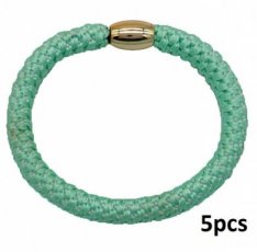 Hair Elastics 5pcs Cyan