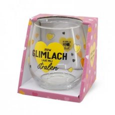 Valentijnsglas 'Jouw glimach laat mij stralen'