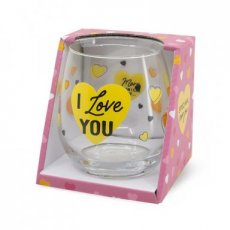 Valentijnsglas 'I love you'