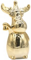 Ceramic Reindeer 18 cm Gold