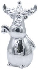 Ceramic Reindeer 18 cm Silver