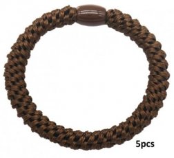 Hair Elastics 5pcs Brown