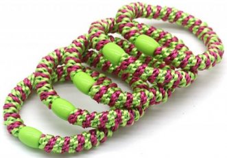 Hair Elastics 5pcs Green-Purple