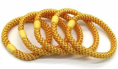 Hair Elastics 5pcs Ocher Yellow