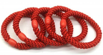 Hair Elastics 5pcs Red