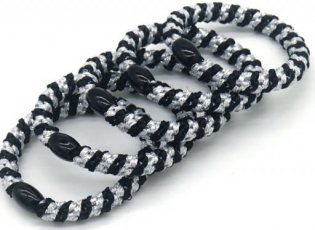 Hair Elastics 5pcs Silver-Black