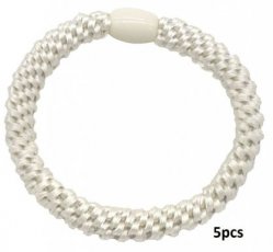 Hair Elastics 5pcs White